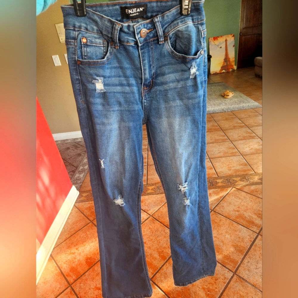 Distressed flare jeans, enjeans, size 1